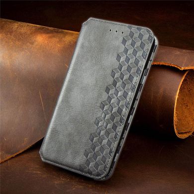 Шкіряний чохол книжка GETMAN Cubic (PU) для Samsung Galaxy S21 FE Сірий