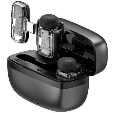 Петличный беспроводной микрофон WIWU WM008 Dual-mic ANC Type-C Black