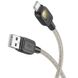 Дата кабель Hoco U124 Stone silicone power-off USB to Type-C (1.2m) Black фото 2