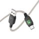 Дата кабель Hoco U124 Stone silicone power-off USB to Type-C (1.2m) Black фото 3
