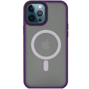 TPU+PC чехол Metal Buttons with Magnetic Fit для Apple iPhone 14 Pro Max (6.7") Темно-фиолетовый / Dark Purple