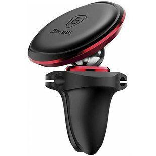 Автодержатель магнитный Baseus Magnetic Air Vent OS with cable clip (C40141201113-00) Red