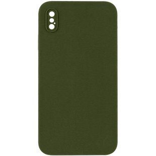 Чехол Silk Square Full Camera Protective (AA) NO LOGO для Apple iPhone X / XS (5.8") Зеленый / Dark Olive