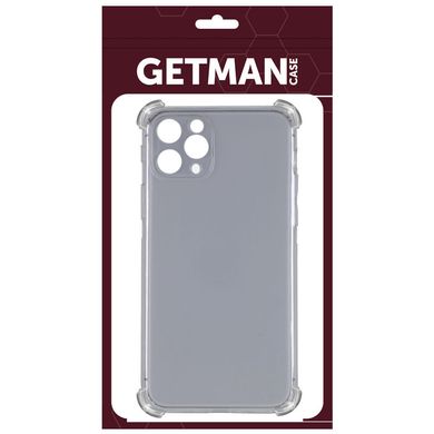 TPU чехол GETMAN Ease logo усиленные углы для Apple iPhone 13 Pro (6.1") Серый (прозрачный)