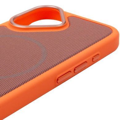 Чехол PC Textile Hybrid with Magnetic Fit для Apple iPhone 17 (6.3") Orange / Brown