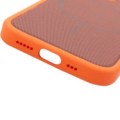 Чехол PC Textile Hybrid with Magnetic Fit для Apple iPhone 17 (6.3") Orange / Brown