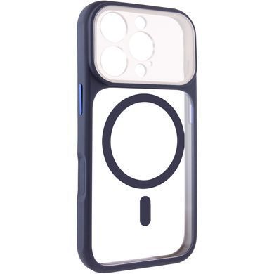 Чехол TPU+PC GETMAN Moon Clear with MagSafe для Apple iPhone 16 Pro Max (6.9") Blue