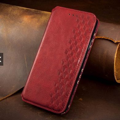 Кожаный чехол-книжка GETMAN Cubic (PU) для Xiaomi Redmi 9C Красный