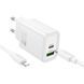 МЗП Hoco N63 Gentle PD30W+QC3.0 (1USB-A/1C) + кабель Type-C to Lightning White фото 4