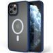 TPU+PC чохол Metal Buttons with Magnetic Fit для Apple iPhone 12 Pro Max (6.7") Синій / Navy Blue