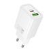 МЗП Hoco N63 Gentle PD30W+QC3.0 (1USB-A/1C) + кабель Type-C to Lightning White фото 5