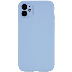 Чехол Silicone Case Full Camera Protective (AA) NO LOGO для Apple iPhone 12 (6.1") Голубой / Lilac Blue