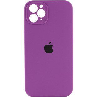 Чехол Silicone Case Square Full Camera Protective (AA) для Apple iPhone 11 Pro Max (6.5") Фиолетовый / Grape