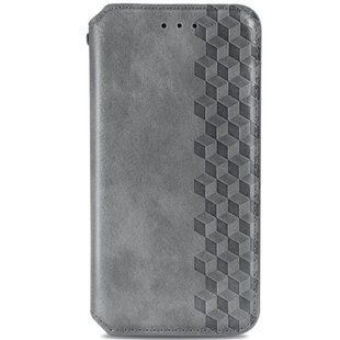 Кожаный чехол-книжка GETMAN Cubic (PU) для Samsung Galaxy A12 / M12 Серый