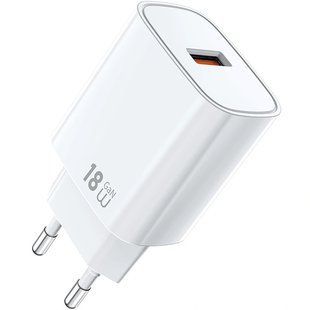 СЗУ WIWU G006 Essen QC3.0 18W GaN (1USB-A) White