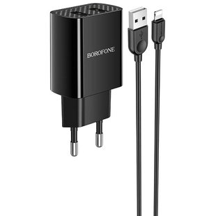 СЗУ Borofone BA53A Powerway (2USB/2.1A) + Lightning Черный