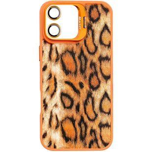 Чехол TPU+PC Wild Leopard with Magnetic Fit and Lens для Apple iPhone 17 (6.3") Orange