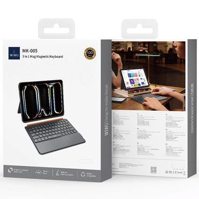Уценка Клавиатура-чехол WIWU MK-005 3 in 1 for iPad Pro 11" (2024) Bluetooth Вскрытая упаковка / Grey
