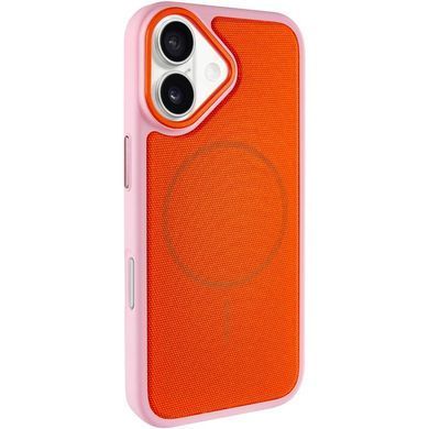 Чохол PC Textile Hybrid with Magnetic Fit для Apple iPhone 17 (6.3") Pink / Orange