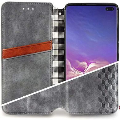 Шкіряний чохол-книжка GETMAN Cubic (PU) для Samsung Galaxy A12 / M12 Сірий