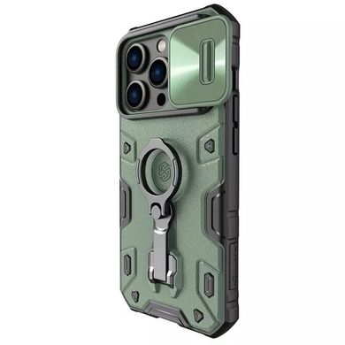 Уценка TPU+PC чехол Nillkin CamShield Armor Pro no logo (шторка на камеру) для Apple iPhone 14 / 13 Дефект упаковки / Зеленый