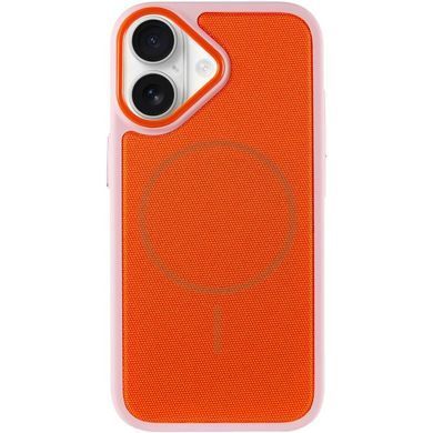 Чохол PC Textile Hybrid with Magnetic Fit для Apple iPhone 17 (6.3") Pink / Orange