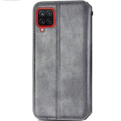 Шкіряний чохол-книжка GETMAN Cubic (PU) для Samsung Galaxy A12 / M12 Сірий