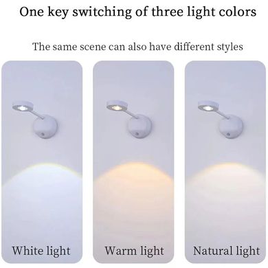 Уцінка Настільна лампа LED з датчиком руху 3 colour light MZ-L2201 М'ята упаковка / White