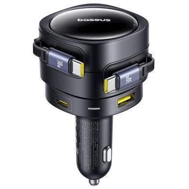 АЗП Baseus Enjoyment Max PD90W with retractable cables (1USB-A/3C) (C00035507121) Cosmic Black