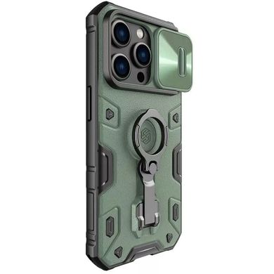 Уценка TPU+PC чехол Nillkin CamShield Armor Pro no logo (шторка на камеру) для Apple iPhone 14 / 13 Дефект упаковки / Зеленый