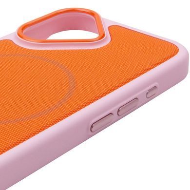 Чохол PC Textile Hybrid with Magnetic Fit для Apple iPhone 17 (6.3") Pink / Orange