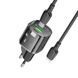 СЗУ Borofone BN17 Sunlight PD20W+QC3.0 (1USB-A/1C) + кабель Type-C to Lightning Transparent black фото 4