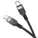 Дата кабель Hoco X109 Energy silicone Type-C to Type-C 60W (2m) Black фото 4