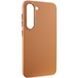 Кожаный чехол Bonbon Leather Metal Style для Samsung Galaxy S22 Коричневый / Brown фото 2