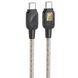 Дата кабель Hoco U124 Stone silicone power-off 60W Type-C to Type-C (1.2m) Black фото 1