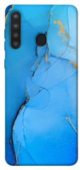 Чохол itsPrint Синій із золотом для Samsung Galaxy A21
