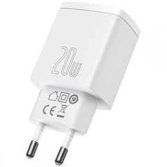 МЗП Baseus Compact Quick Charger 20W QC+ PD (Type-C + 1USB) (CCXJ-B) White