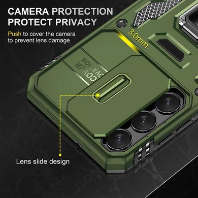 Ударопрочный чехол Camshield Army Ring для Samsung Galaxy S23+ Оливковый / Army Green