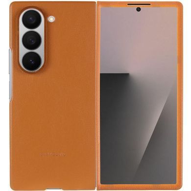 Кожаный чехол Leather Case (AAA) для Samsung Galaxy Z Fold6 Tan