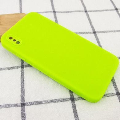 Чехол Silk Square Full Camera Protective (AA) NO LOGO для Apple iPhone X / XS (5.8") Салатовый / Neon green