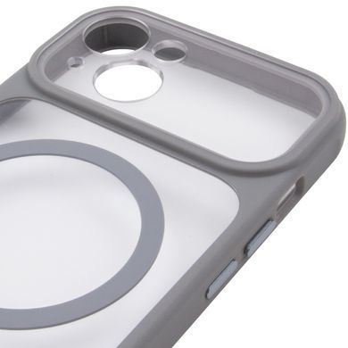 Чехол TPU+PC GETMAN Moon Clear with MagSafe для Apple iPhone 13 (6.1") Grey