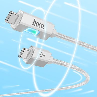 Дата кабель Hoco U123 Regent colorful 60W Type-C to Type-C (1.2m) Gray