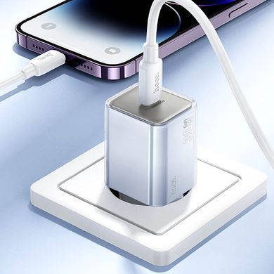 СЗУ Hoco N47 Glorious PD30W (1USB-C) + кабель Type-C to Lightning Blue