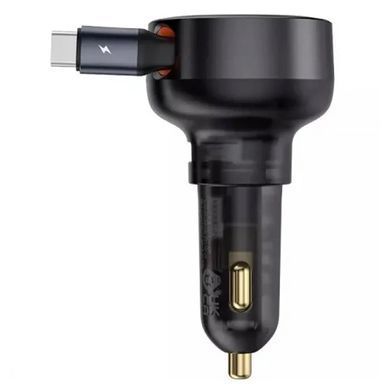 АЗУ Baseus Enjoyment Pro PD60W with retractable cables (1USB-A/1C/1L) (C00057802111) Cluster Black