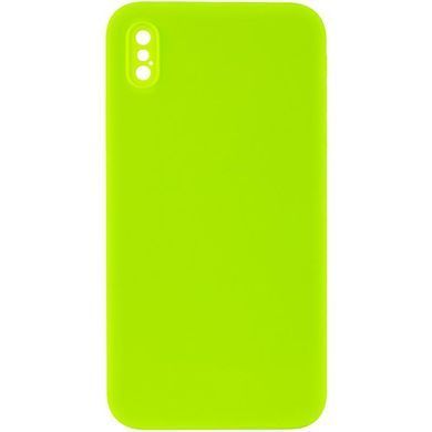 Чехол Silk Square Full Camera Protective (AA) NO LOGO для Apple iPhone X / XS (5.8") Салатовый / Neon green