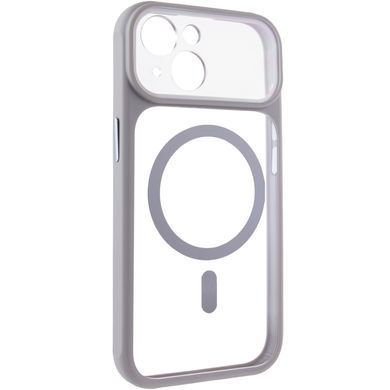 Чехол TPU+PC GETMAN Moon Clear with MagSafe для Apple iPhone 13 (6.1") Grey