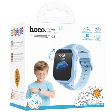 Детские cмарт-часы Hoco Y108 4G with call function Blue