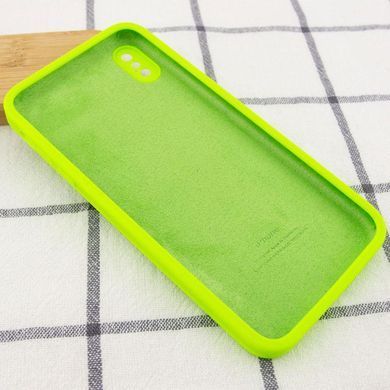 Чехол Silk Square Full Camera Protective (AA) NO LOGO для Apple iPhone X / XS (5.8") Салатовый / Neon green