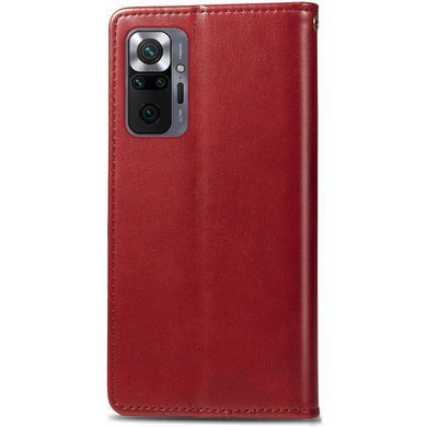 Кожаный чехол книжка GETMAN Gallant (PU) для Xiaomi Redmi Note 10 Pro / 10 Pro Max Красный