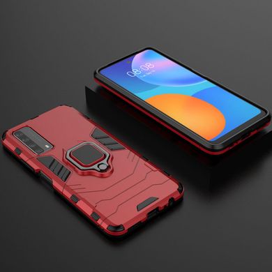 Ударостійкий чохол Transformer Ring for Magnet для Huawei P Smart (2021) Червоний / Dante Red